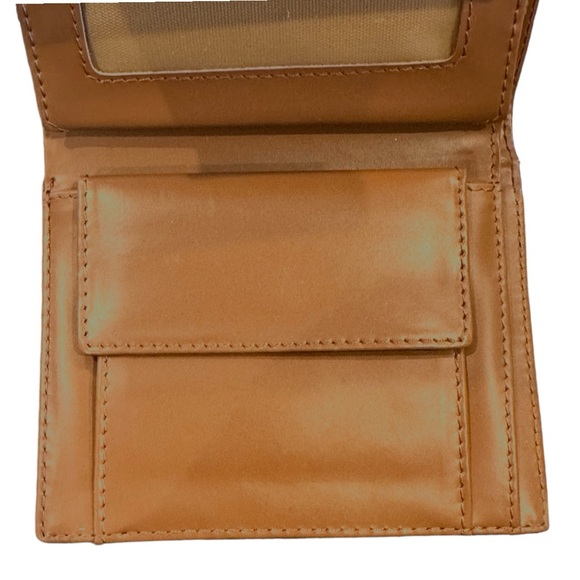 Tan & Brown COACH Signature Canvas Tri-Fold Wallet with Tan Interior - Picture 13 of 16